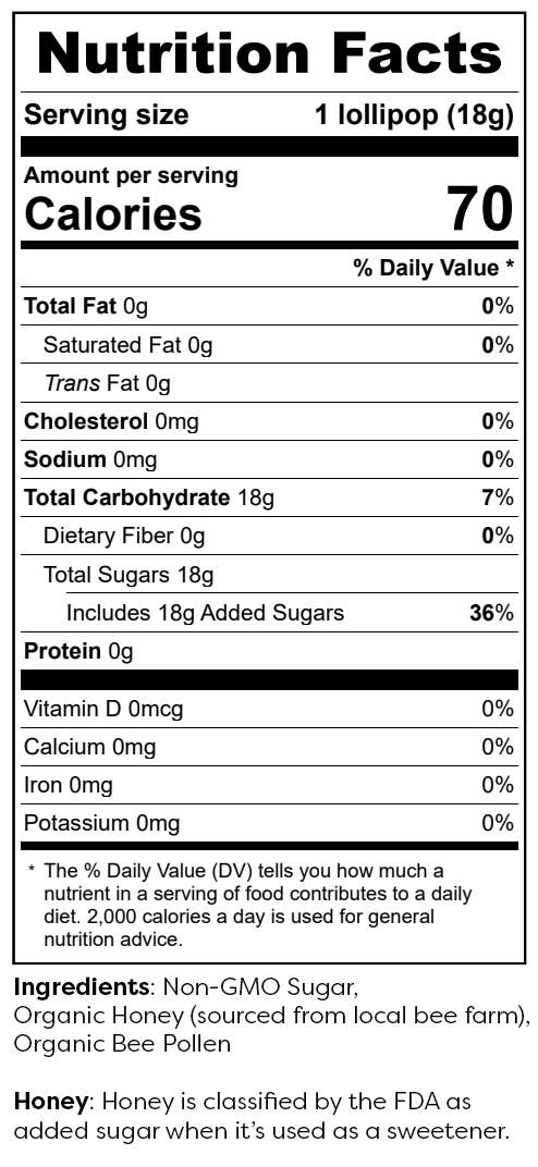 Honey Lollipops - New Flavors - Buy 5 Get 1 FREE
