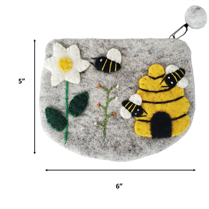 Bolsa de lana con muestras de abejas.