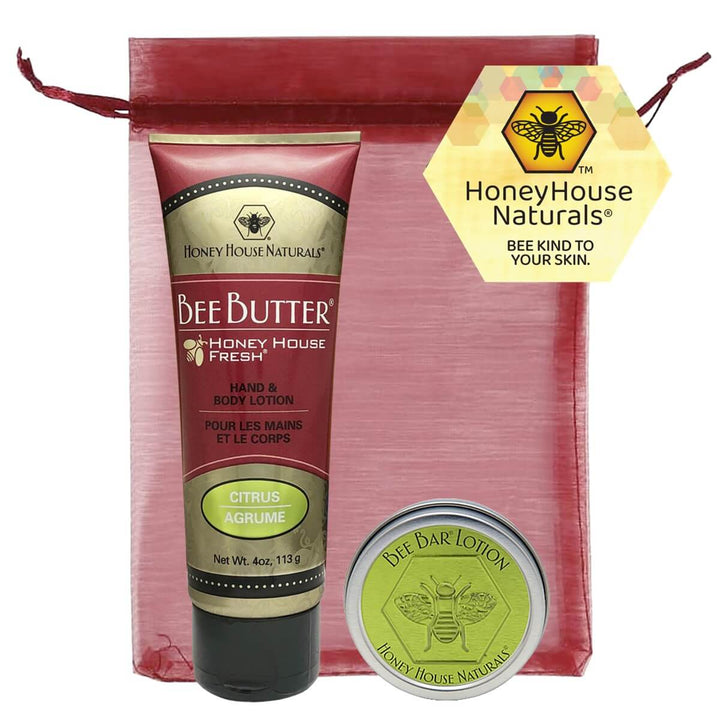 Set de regalo de tubo de crema de mantequilla de abeja y barra pequeña de abeja