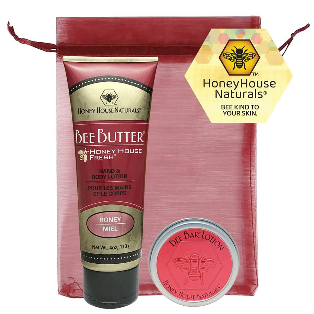 Set de regalo de tubo de crema de mantequilla de abeja y barra pequeña de abeja