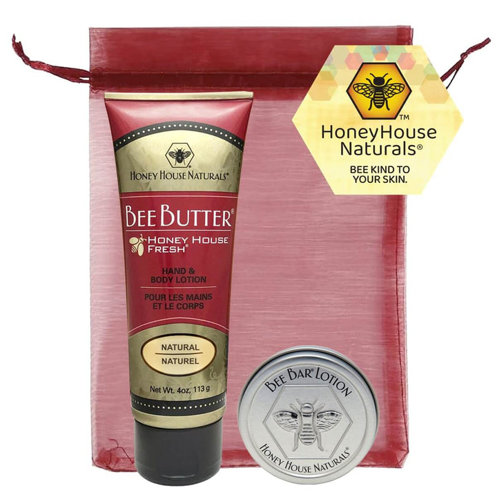 Set de regalo de tubo de crema de mantequilla de abeja y barra pequeña de abeja