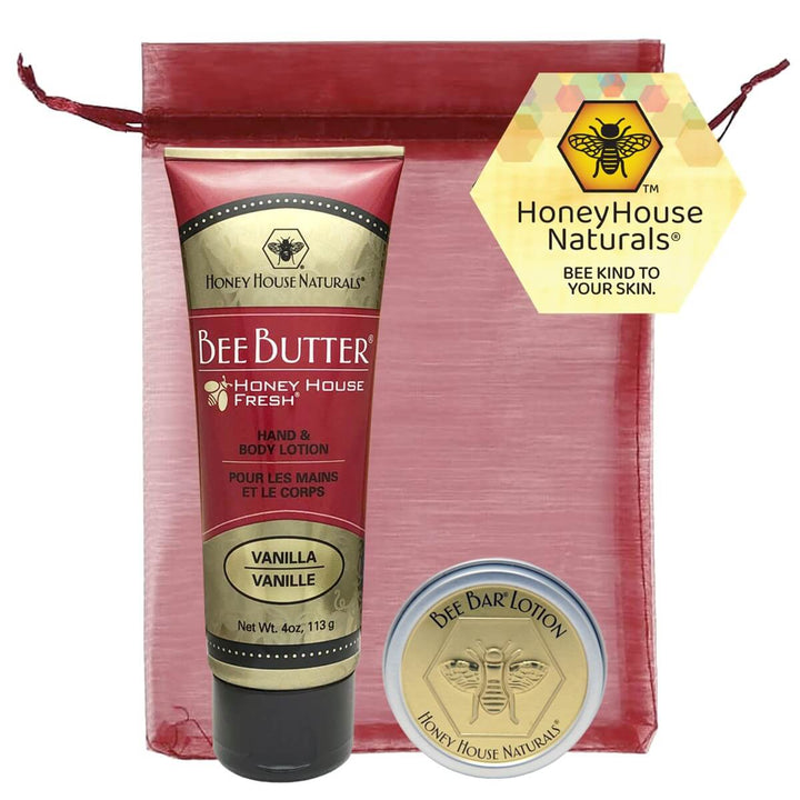 Set de regalo de tubo de crema de mantequilla de abeja y barra pequeña de abeja