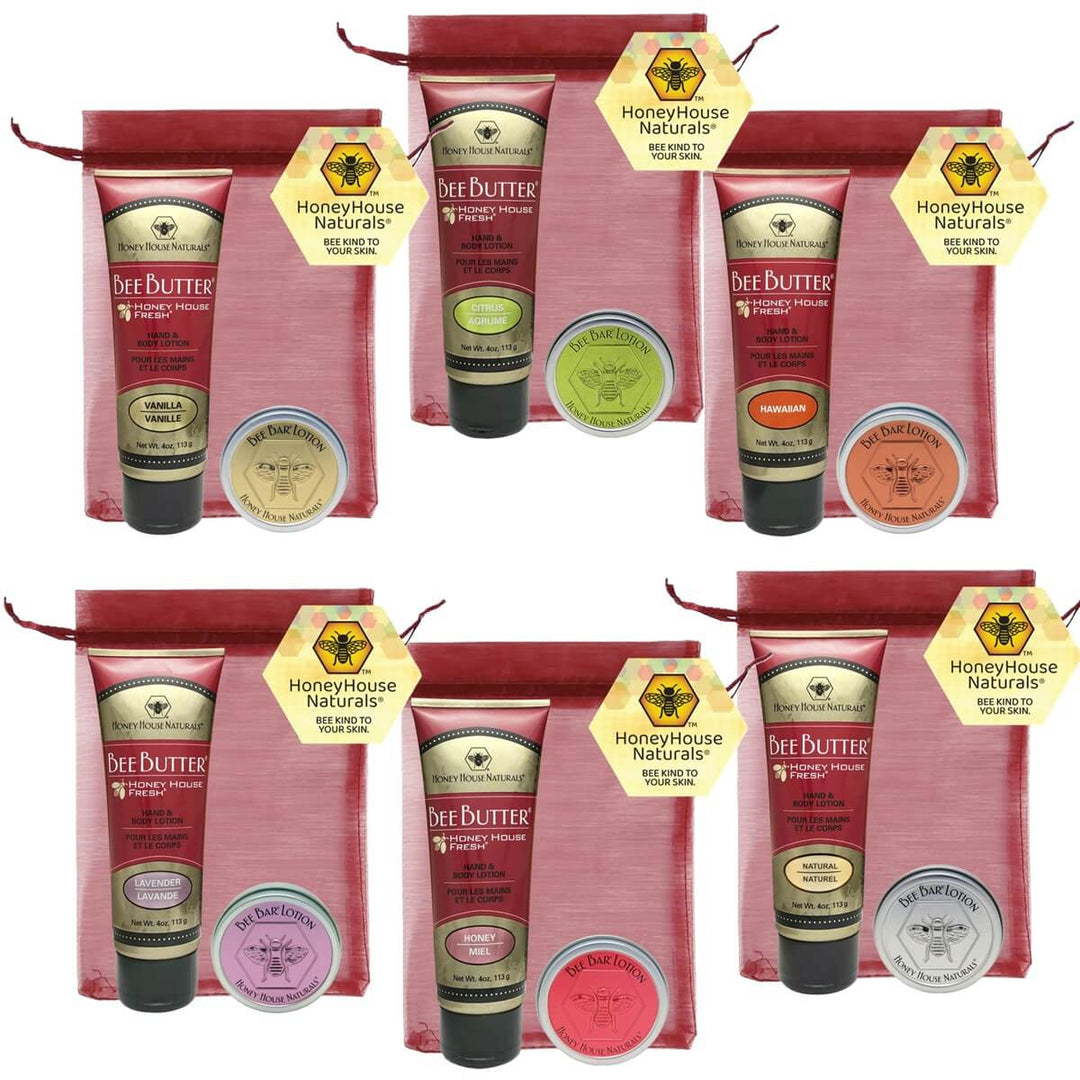 Set de regalo de tubo de crema de mantequilla de abeja y barra pequeña de abeja