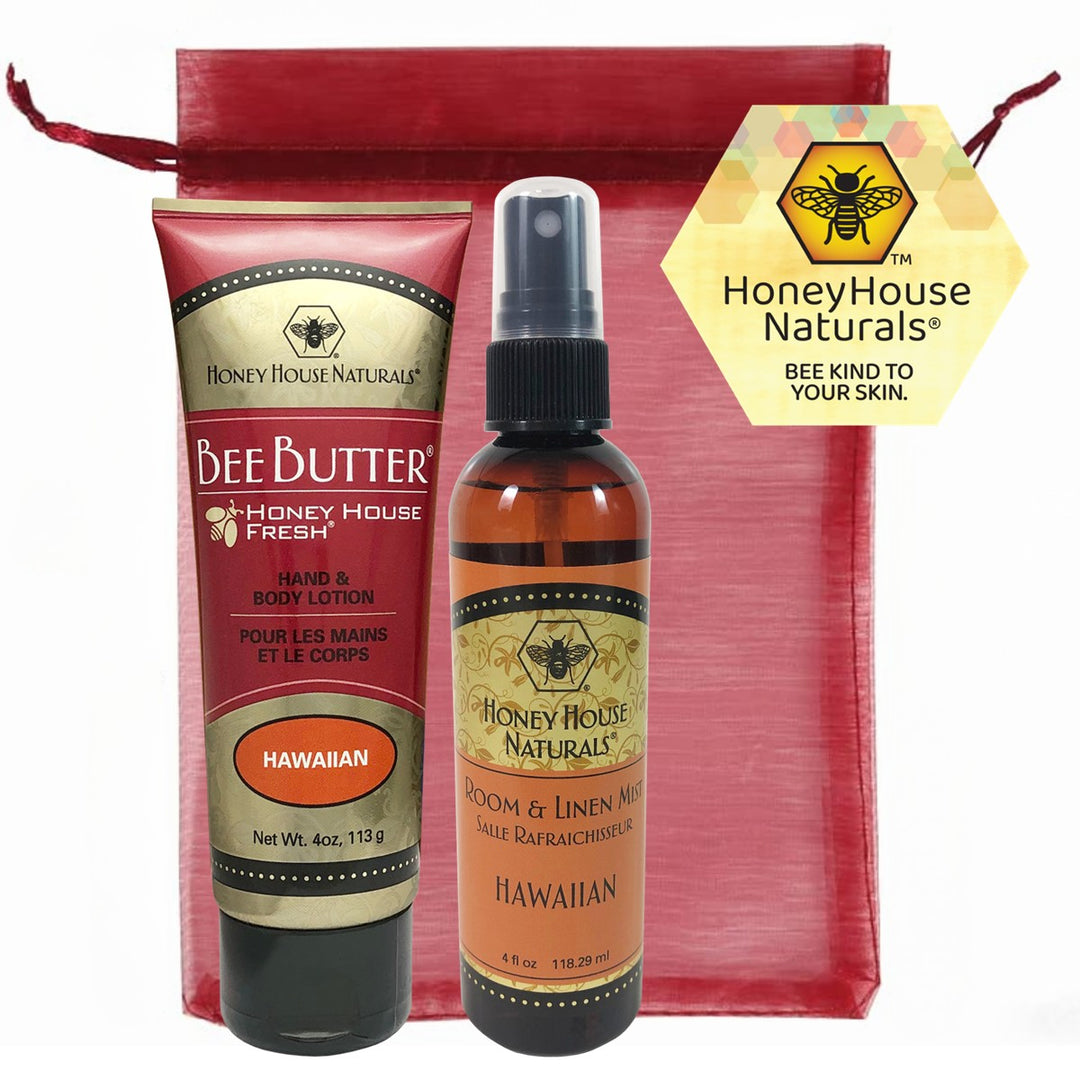 Set de regalo en tubo con crema de mantequilla de abeja y Room Mist