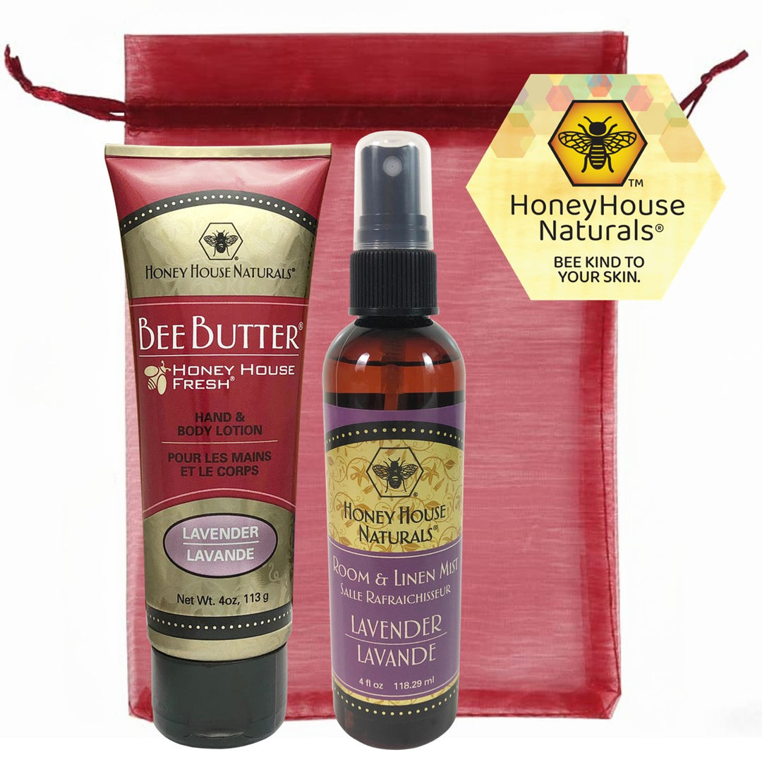 Set de regalo en tubo con crema de mantequilla de abeja y Room Mist