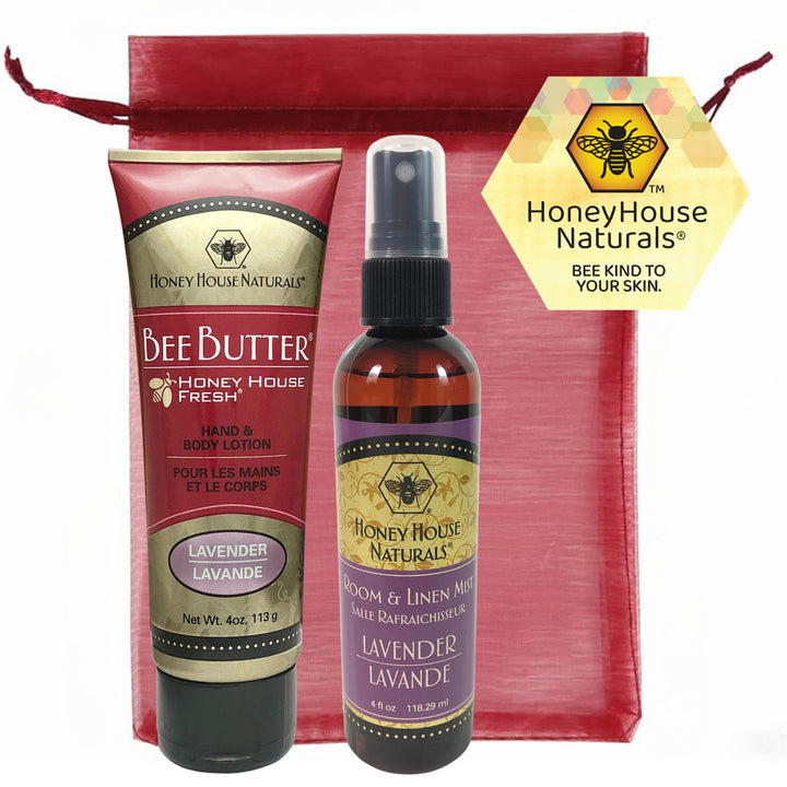 Set de regalo en tubo con crema de mantequilla de abeja y Room Mist