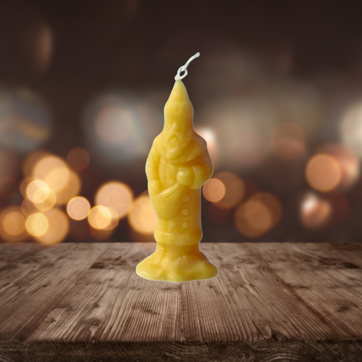 Vela victoriana de cera de abejas de Papá Noel