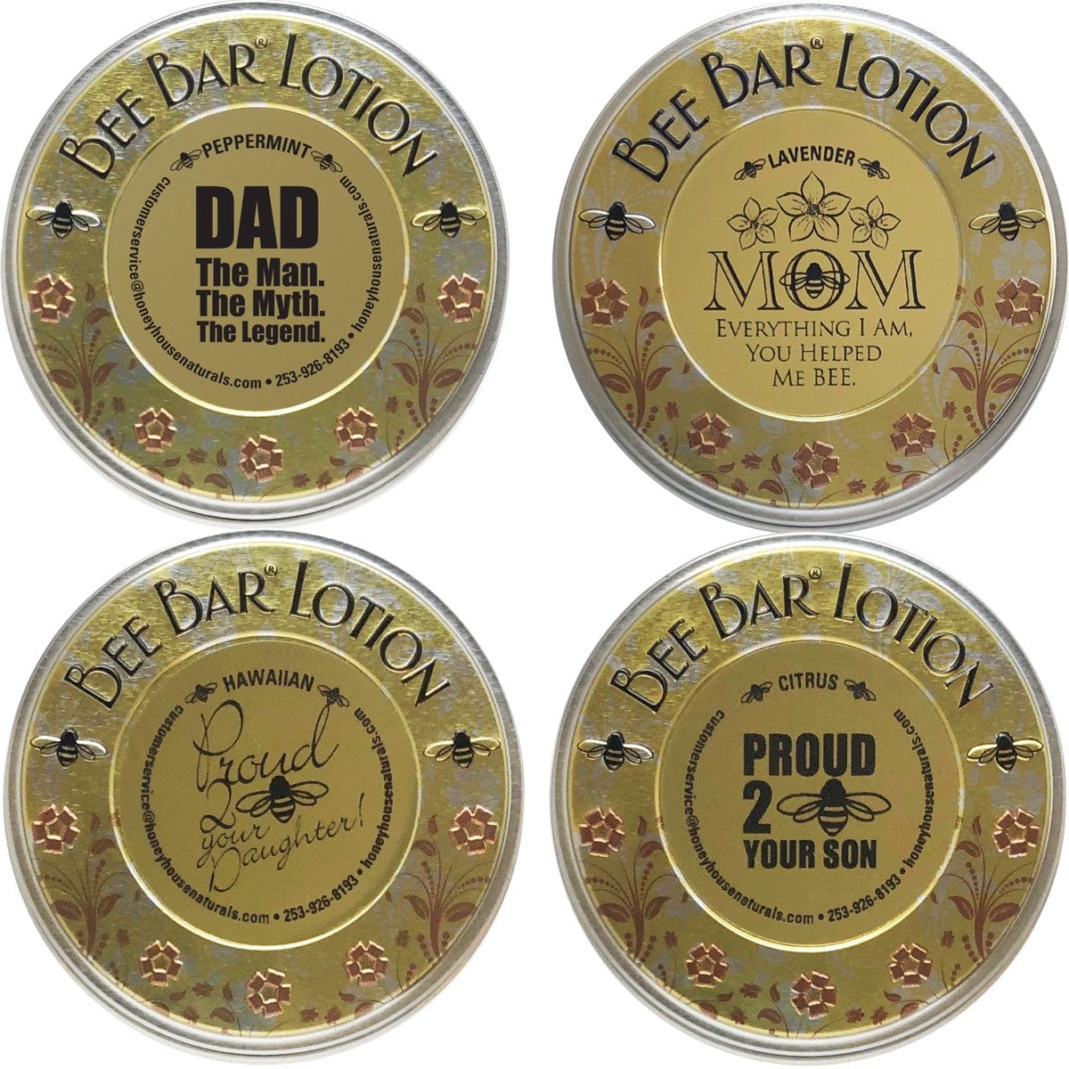 Honey House Naturals Sentiment Large Bee Bar - Dad, Mom, Son, Daughter